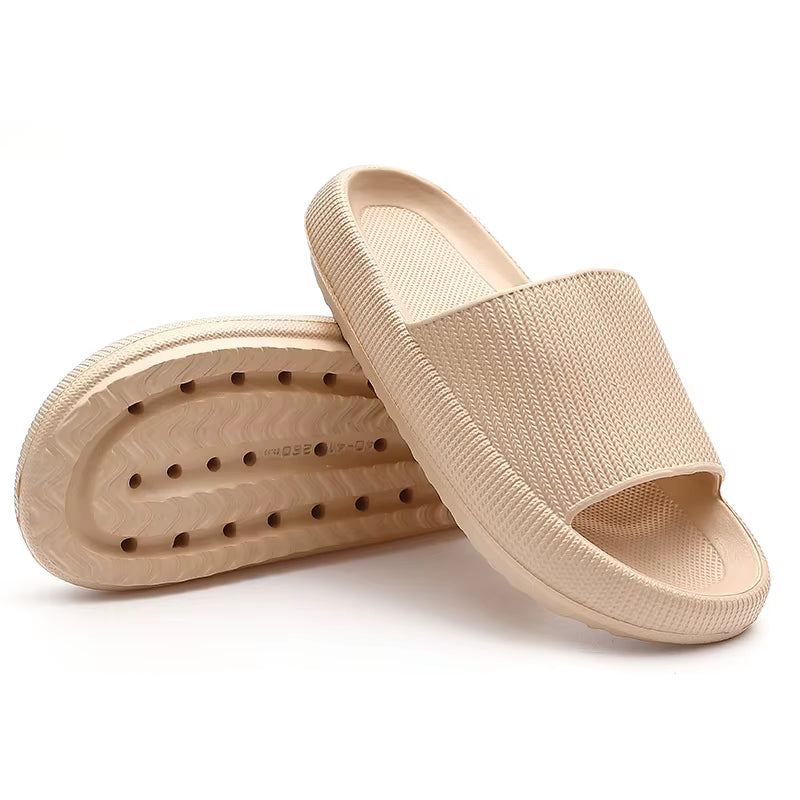 Summer Thick Platform Bathroom Home Men Slippers Women Fashion Soft Sole Indoor Sandals Non-Slip Flip Flops Male Slides