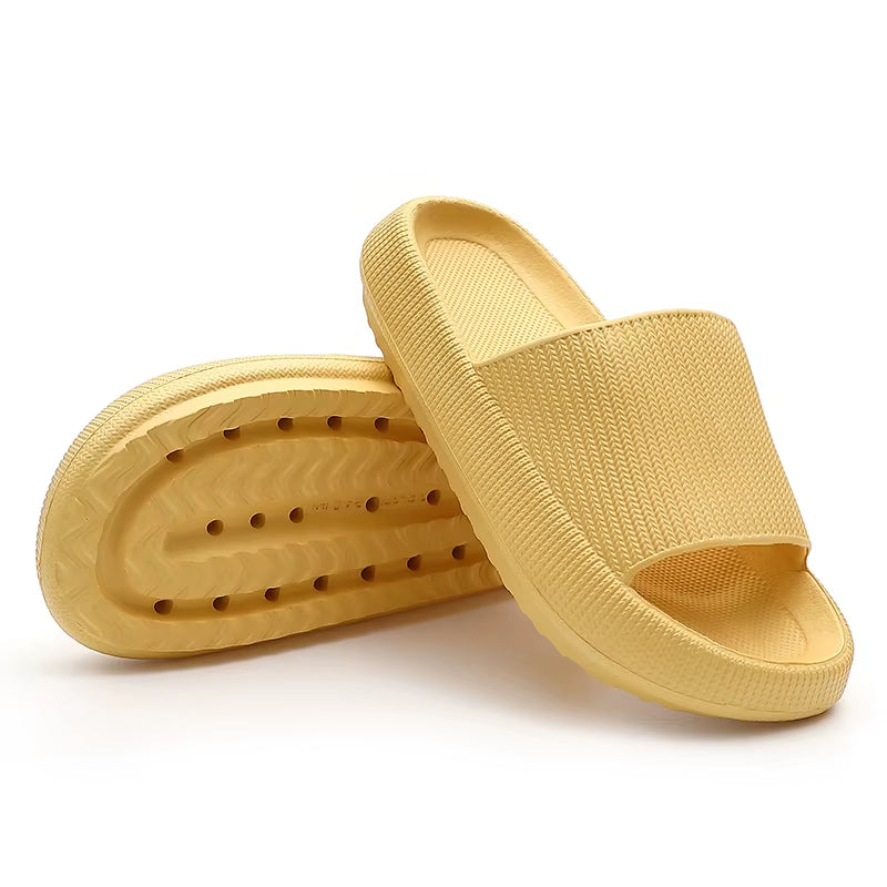 Summer Thick Platform Bathroom Home Men Slippers Women Fashion Soft Sole Indoor Sandals Non-Slip Flip Flops Male Slides