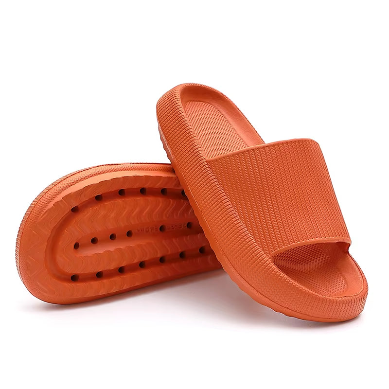 Summer Thick Platform Bathroom Home Men Slippers Women Fashion Soft Sole Indoor Sandals Non-Slip Flip Flops Male Slides