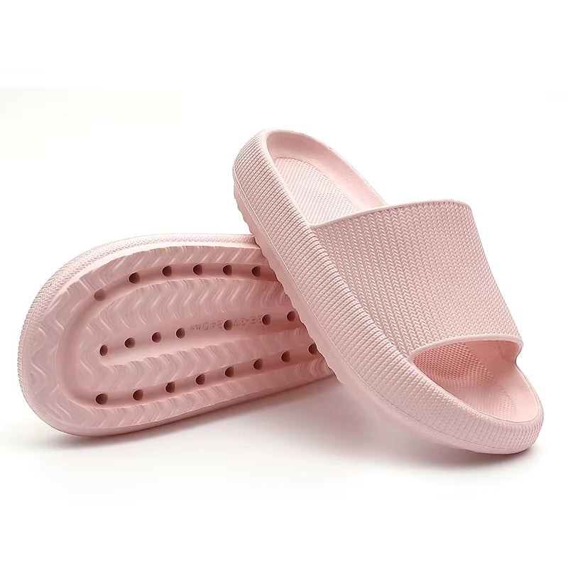Summer Thick Platform Bathroom Home Men Slippers Women Fashion Soft Sole Indoor Sandals Non-Slip Flip Flops Male Slides